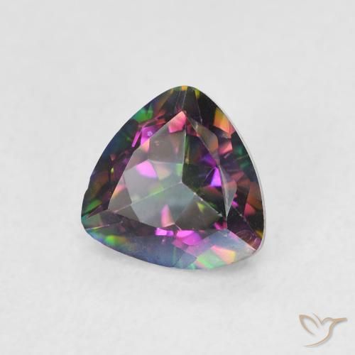 Quartz mystique Multicolore naturelle Trillion, 0.75 ct, VVS