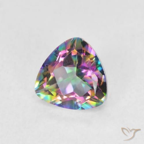 Quartz mystique Multicolore naturelle Trillion, 0.77 ct, VVS