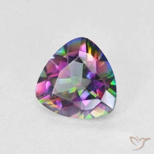 Quartz mystique Multicolore naturelle Trillion, 0.64 ct, VVS