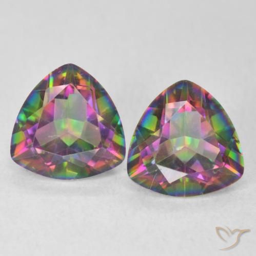 2.23ctw Naturel Multicolore Quartz mystique, Trillion, VVS
