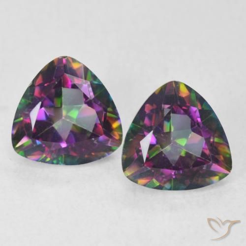 1.48ctw Naturel Multicolore Quartz mystique, Trillion, VVS