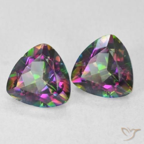 Shop natural 1.48ct Multicolore Quartz mystique gems, Trillion, from Brésil at GemSelect. In stock, global shipping!