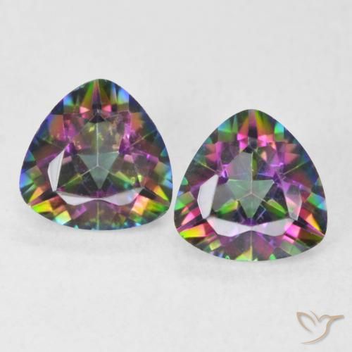 1.41ctw Naturel Multicolore Quartz mystique, Trillion, VVS