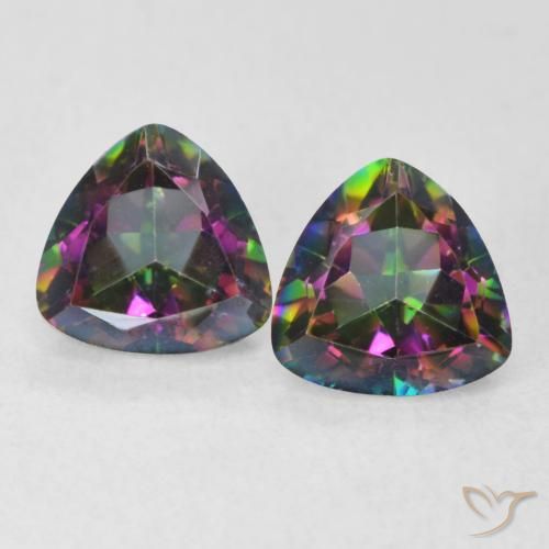 1.46ctw Naturel Multicolore Quartz mystique, Trillion, VVS