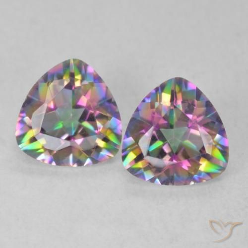 1.35ctw Naturel Multicolore Quartz mystique, Trillion, VVS