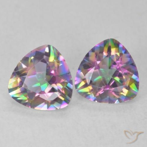 Shop natural 1.35ct Multicolore Quartz mystique gems, Trillion, from Brésil at GemSelect. In stock, global shipping!