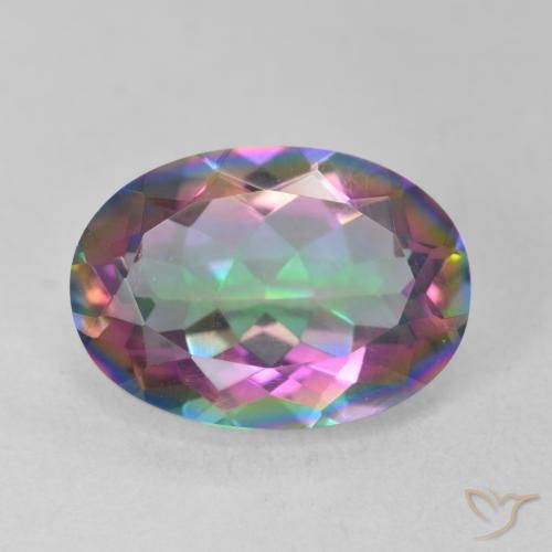 Quartz mystique multicolore naturelle coupe ovale, 5,17 ct, VS