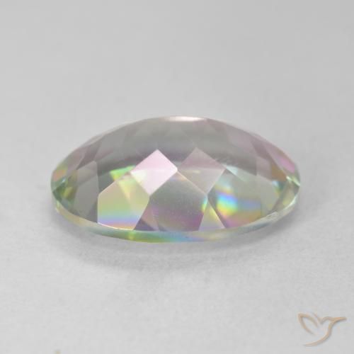 Quartz mystique multicolore naturelle coupe ovale, 5,17 ct, VS