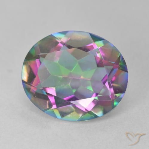 Quartz mystique Multicolore naturelle ovale, 5.49 ct, VS