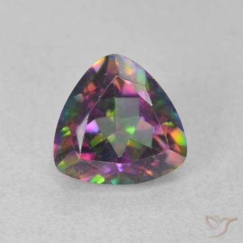Quartz mystique Multicolore naturelle Trillion, 0.76 ct, VVS