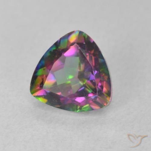 Quartz mystique Multicolore naturelle Trillion, 0.76 ct, VVS
