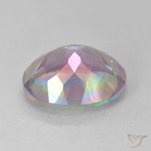 Quartz mystique Multicolore naturelle ovale, 6.03 ct, VVS