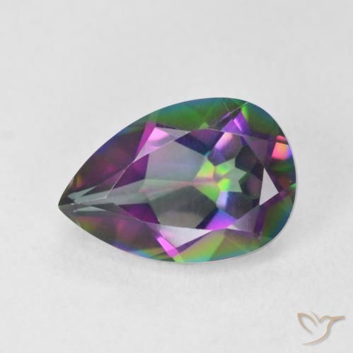 Quartz mystique Multicolore naturelle En forme de poire, 2.91 ct, VVS