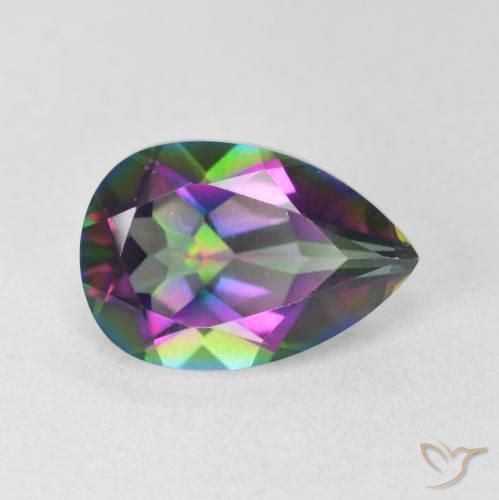 Quartz mystique Multicolore naturelle En forme de poire, 2.91 ct, VVS