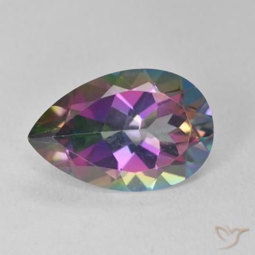 6.62ct Naturel Multicolore Quartz mystique, En forme de poire, VVS