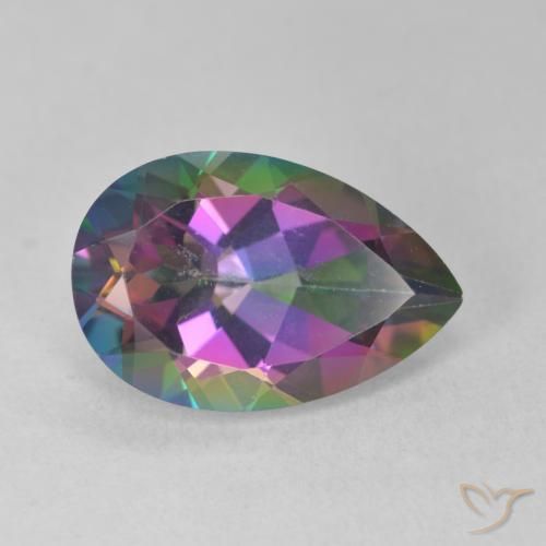 Quartz mystique Multicolore naturelle En forme de poire, 6.62 ct, VVS
