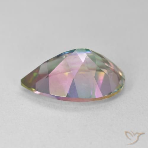 Quartz mystique Multicolore naturelle En forme de poire, 6.62 ct, VVS