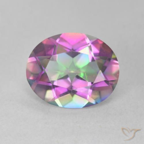 Quartz mystique Multicolore naturelle ovale, 3.15 ct, VVS