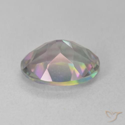Quartz mystique Multicolore naturelle ovale, 3.15 ct, VVS