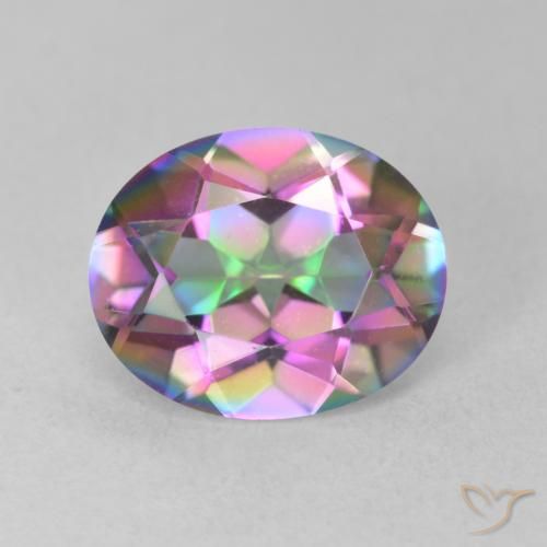 Quartz mystique Multicolore naturelle ovale, 3.16 ct, VVS