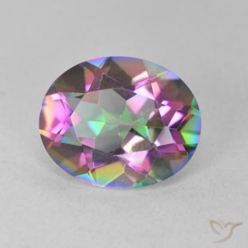 Quartz mystique Multicolore naturelle ovale, 3.16 ct, VVS