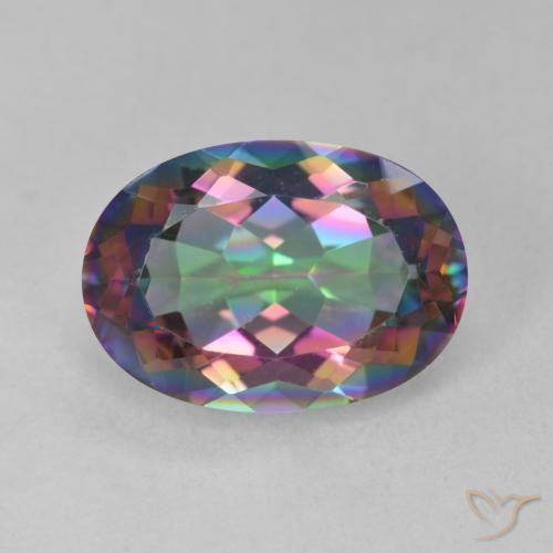 5.64ct Naturel Multicolore Quartz mystique, ovale, VVS