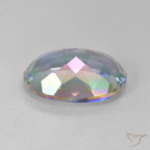 Quartz mystique Multicolore naturelle ovale, 5.64 ct, VVS