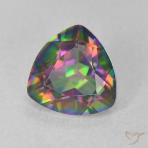 Quartz mystique Multicolore naturelle Trillion, 1.12 ct, VVS