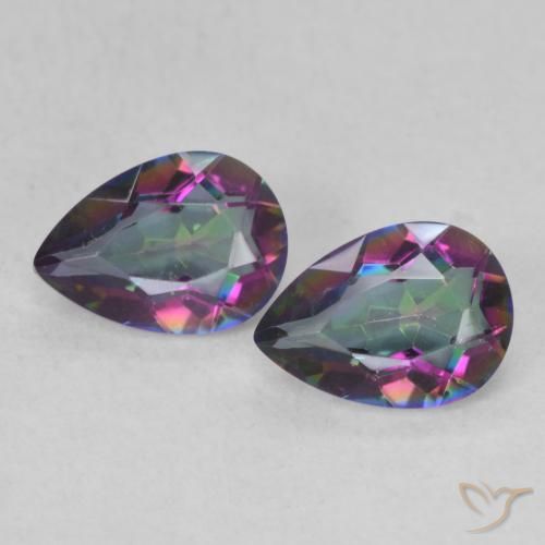 1.22ctw Naturel Multicolore Quartz mystique, En forme de poire, VVS-VS