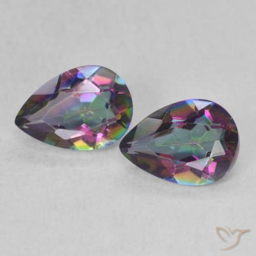 1.24ctw Naturel Multicolore Quartz mystique, En forme de poire, VS