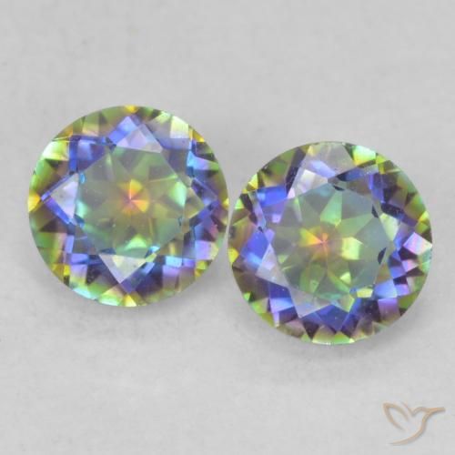 Achetez naturel 0.90ct Multicolore Quartz mystique gems, Coupe roude, En provenance Brésil chez GemSelect. En stock, livraison internationale!
