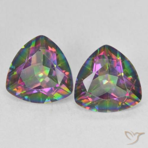 2.17ctw Naturel Multicolore Quartz mystique, Trillion, VVS