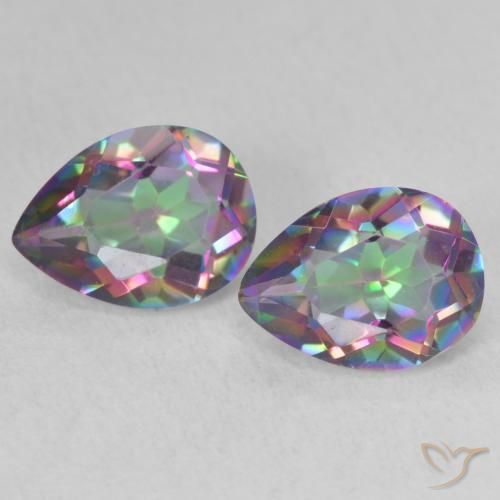 2.19ctw Naturel Multicolore Quartz mystique, En forme de poire, VVS