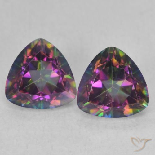 1.42ctw Naturel Multicolore Quartz mystique, Trillion, VVS