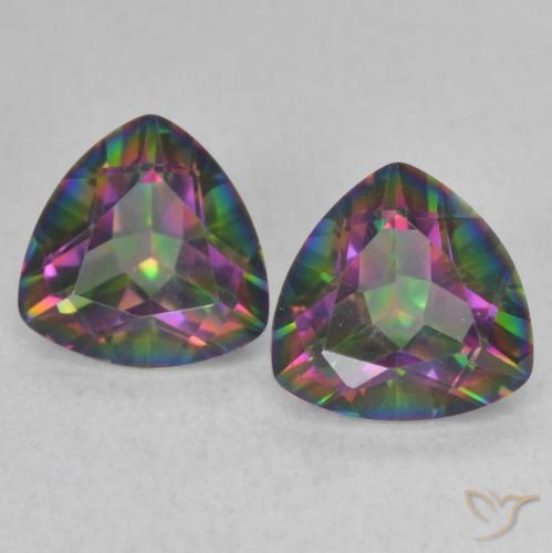 2.21ctw Naturel Multicolore Quartz mystique, Trillion, VVS