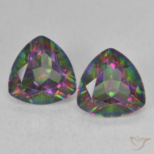 2.20ctw Naturel Multicolore Quartz mystique, Trillion, VVS