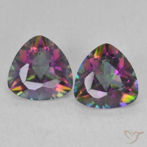 1.38ctw Naturel Multicolore Quartz mystique, Trillion, VVS