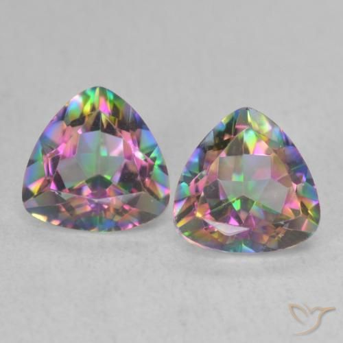 Shop natural 1.53ct Multicolore Quartz mystique gems, Trillion, from Brésil at GemSelect. In stock, global shipping!