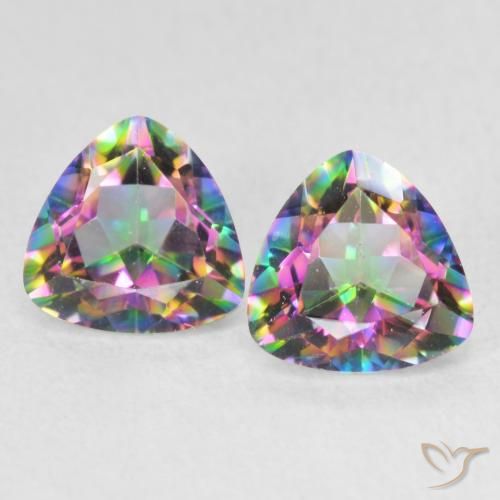 1.48ctw Naturel Multicolore Quartz mystique, Trillion, VVS-VS