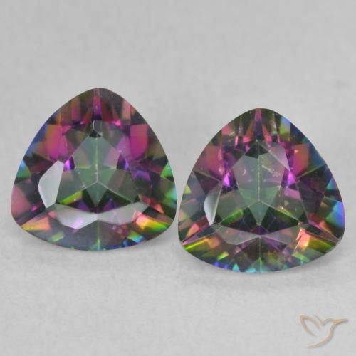 1.41ctw Naturel Multicolore Quartz mystique, Trillion, VVS-VS