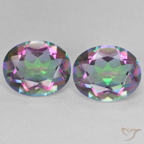 6.63ctw Naturel Multicolore Quartz mystique, ovale, VVS-VS