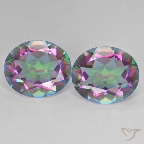 10.86ctw Naturel Multicolore Quartz mystique, ovale, VVS-VS
