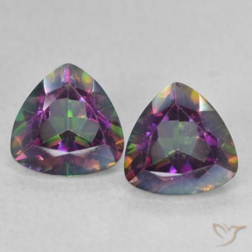 1.51ctw Naturel Multicolore Quartz mystique, Trillion, VVS-VS