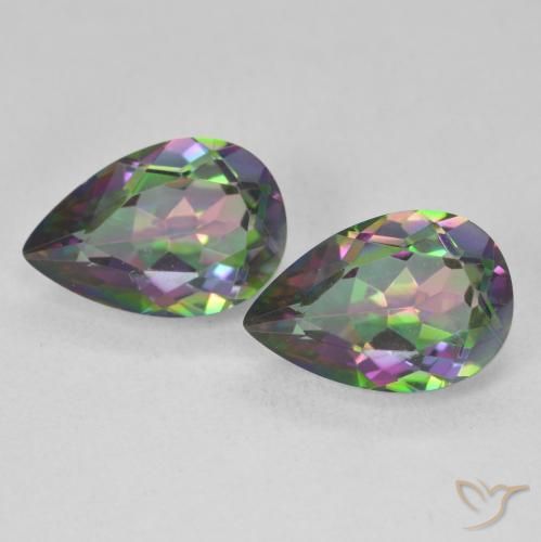 5.87ctw Naturel Multicolore Quartz mystique, En forme de poire, VVS-VS