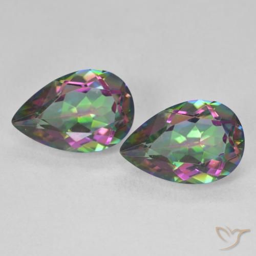 5.82ctw Naturel Multicolore Quartz mystique, En forme de poire, VVS