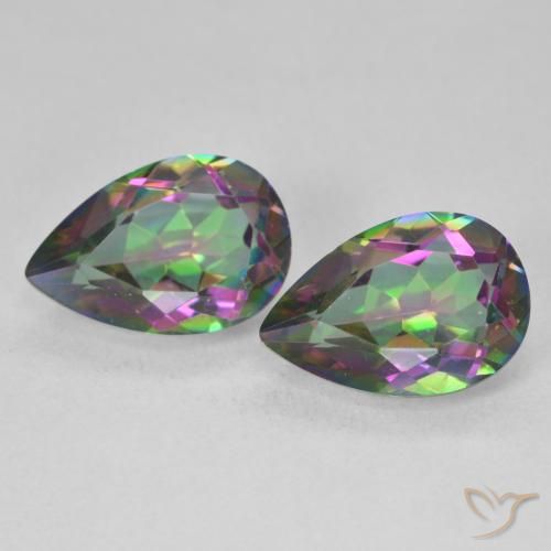 6.02ctw Naturel Multicolore Quartz mystique, En forme de poire, VVS-VS