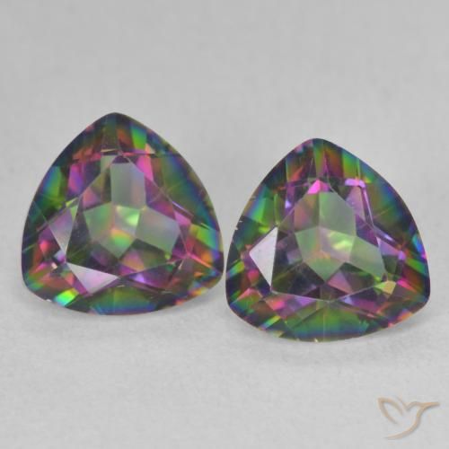 2.24ctw Naturel Multicolore Quartz mystique, Trillion, VVS