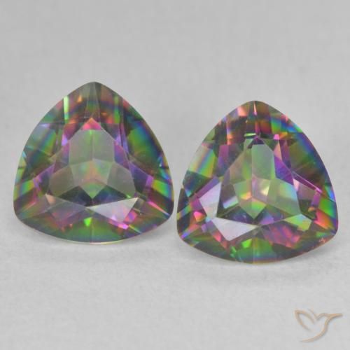 2.26ctw Naturel Multicolore Quartz mystique, Trillion, VVS