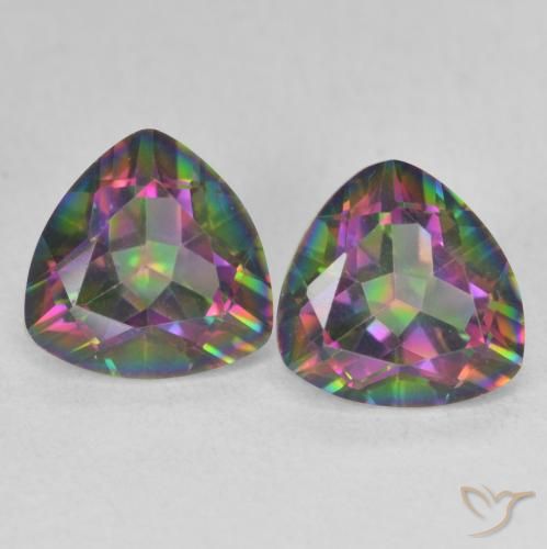 2.21ctw Naturel Multicolore Quartz mystique, Trillion, VVS