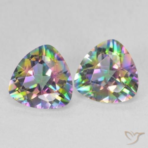 1.35ctw Naturel Multicolore Quartz mystique, Trillion, VVS